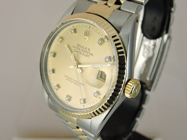 1986 Rolex Datejust 16013G - Factory Diamonds, Serviced